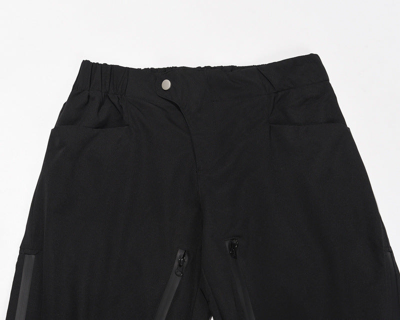 Men's Loose Zip Drawstring Pocket Nylon Functional Pants