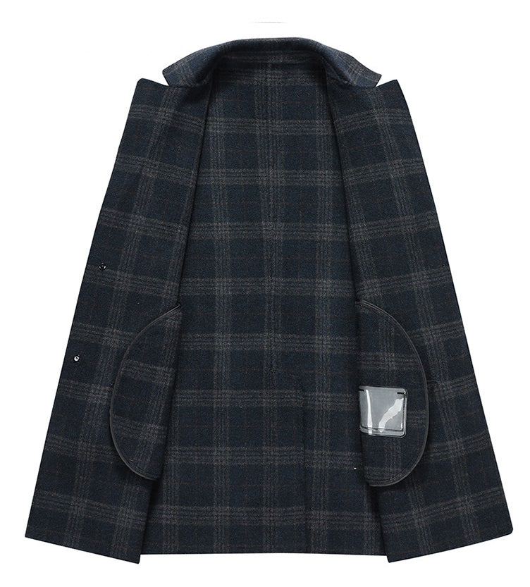 Men's plaid wool windbreaker