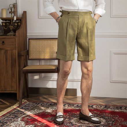 Linen Gentry Breathable Shorts Slim Slim All-in-one Man