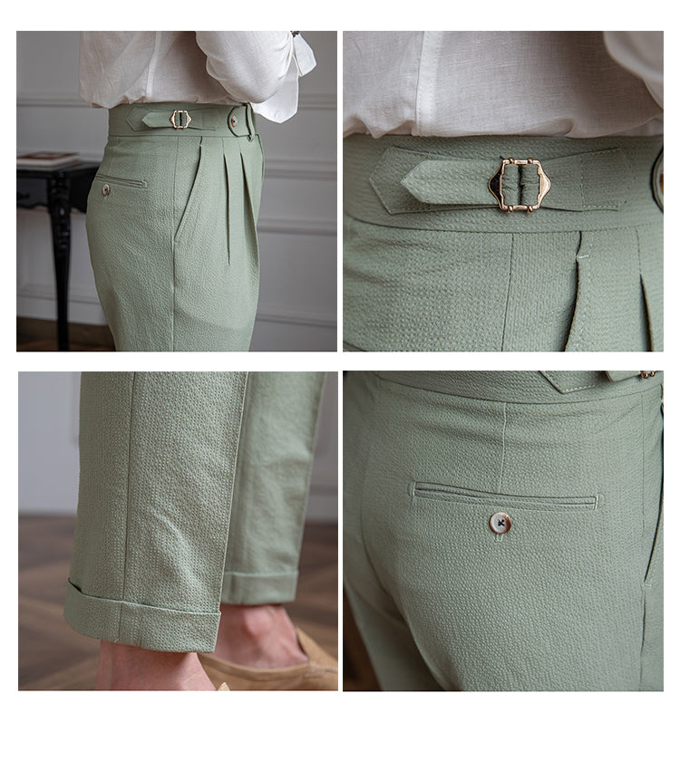 Light And Airy Seersucker High-rise Pants