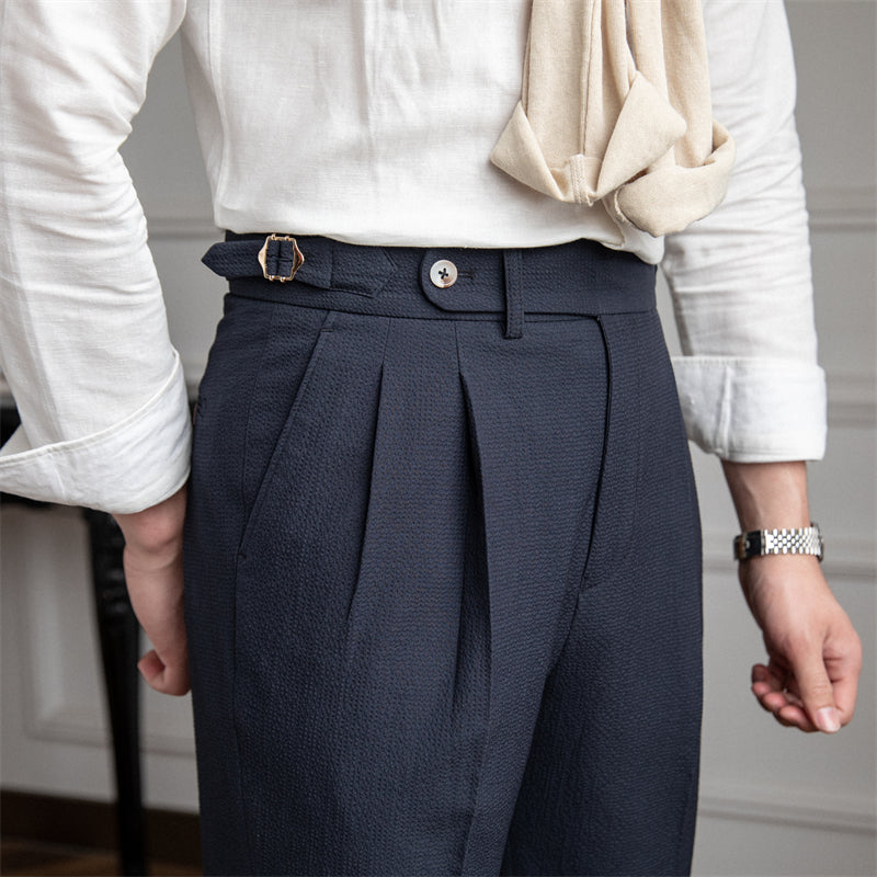 Light And Airy Seersucker High-rise Pants