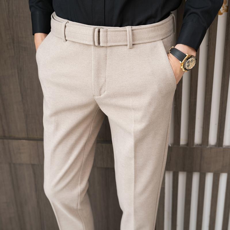 Men's Thickened Trend Casual Korean Cropped Pants