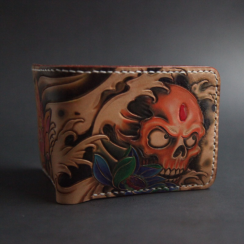 Unique asian handmade Leather Carving Walle