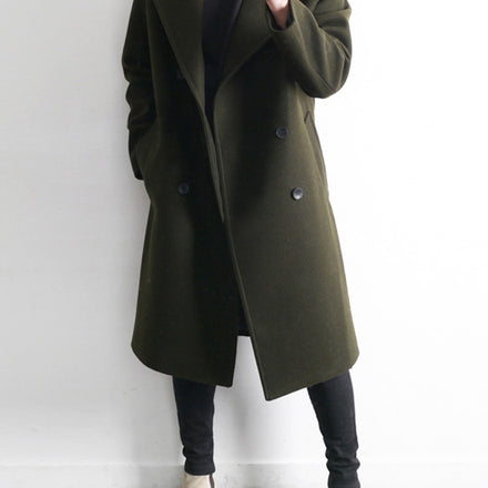 Woolen Men's Mid-length Student Trench Coat