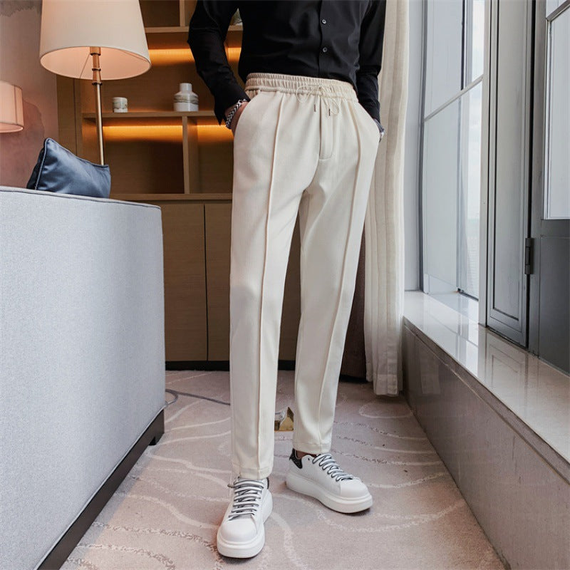 Casual All Match Elastic Waist Solid Color Small Feet Drawstring Sweatpants