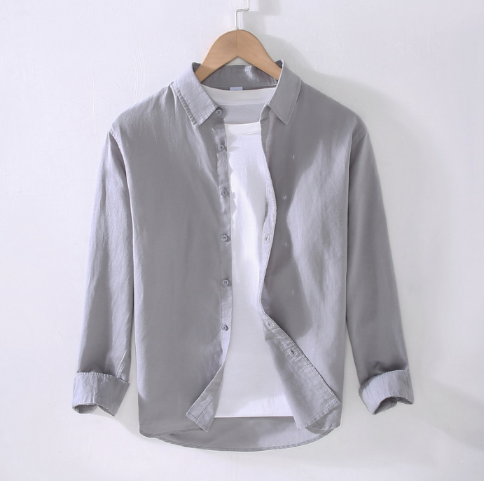 Cotton linen shirt men