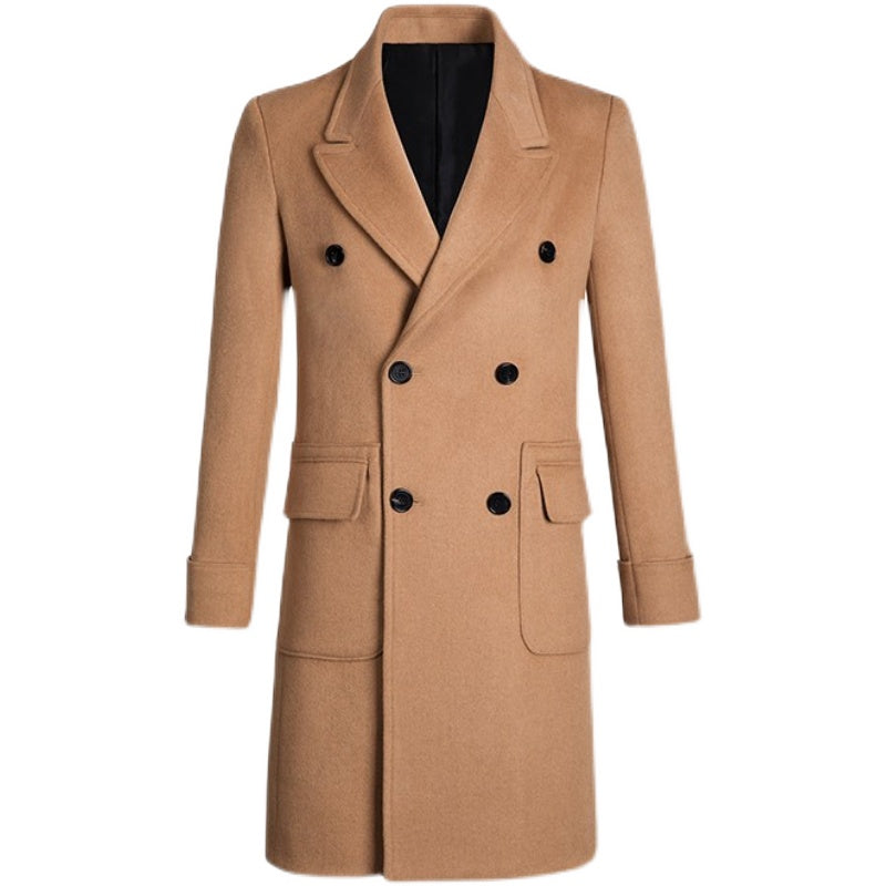 European And American Men's British Mid Length Coat