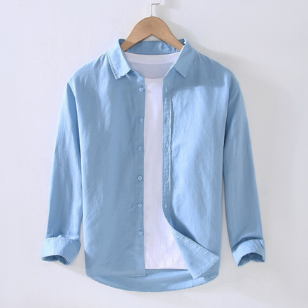 Cotton linen shirt men