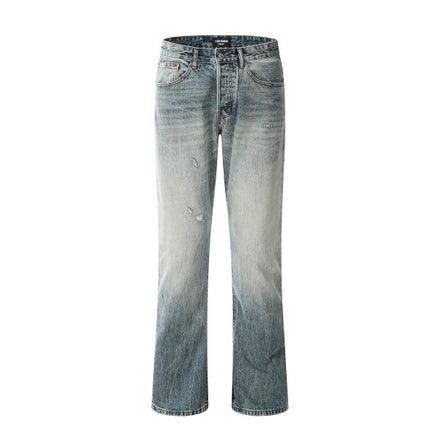 High Street Make Old Ripped Loose Casual Knife Cutting Damage Old Worn White Pants