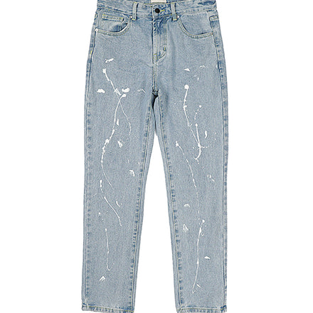 Hand-splashed Straight-leg Jeans