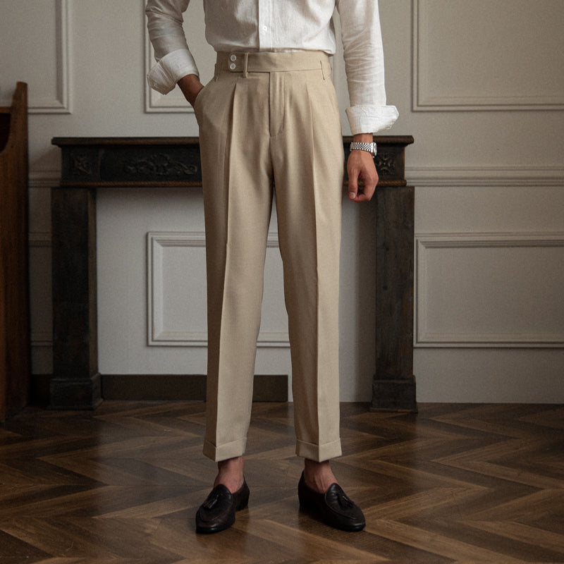 Casual High Waisted Suit Pants With Straight Sleeves And Wrinkle Resistance